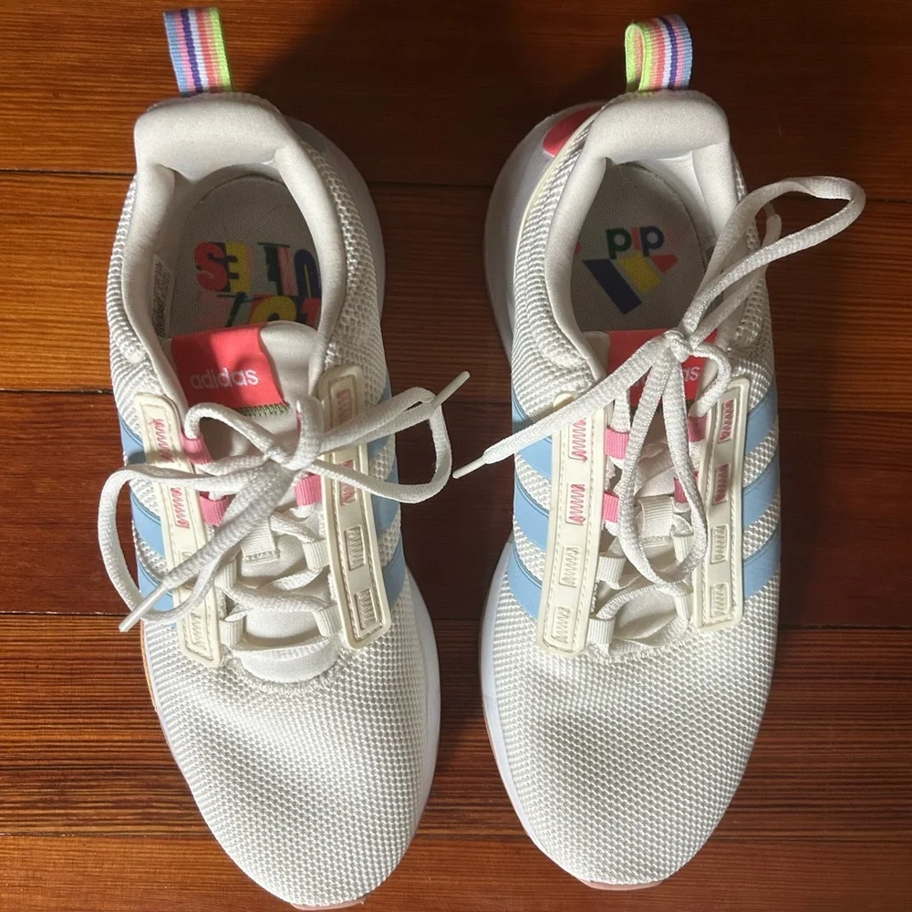 Adidas Cloudfoam Sneakers - White with Rainbow accents